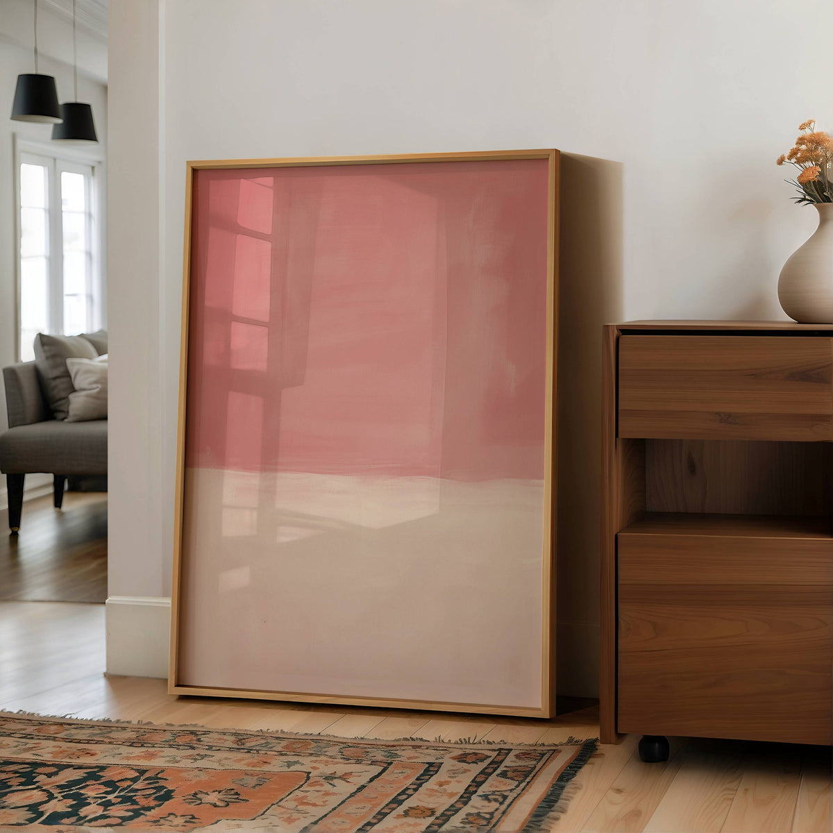 Block Pink Abstract Print