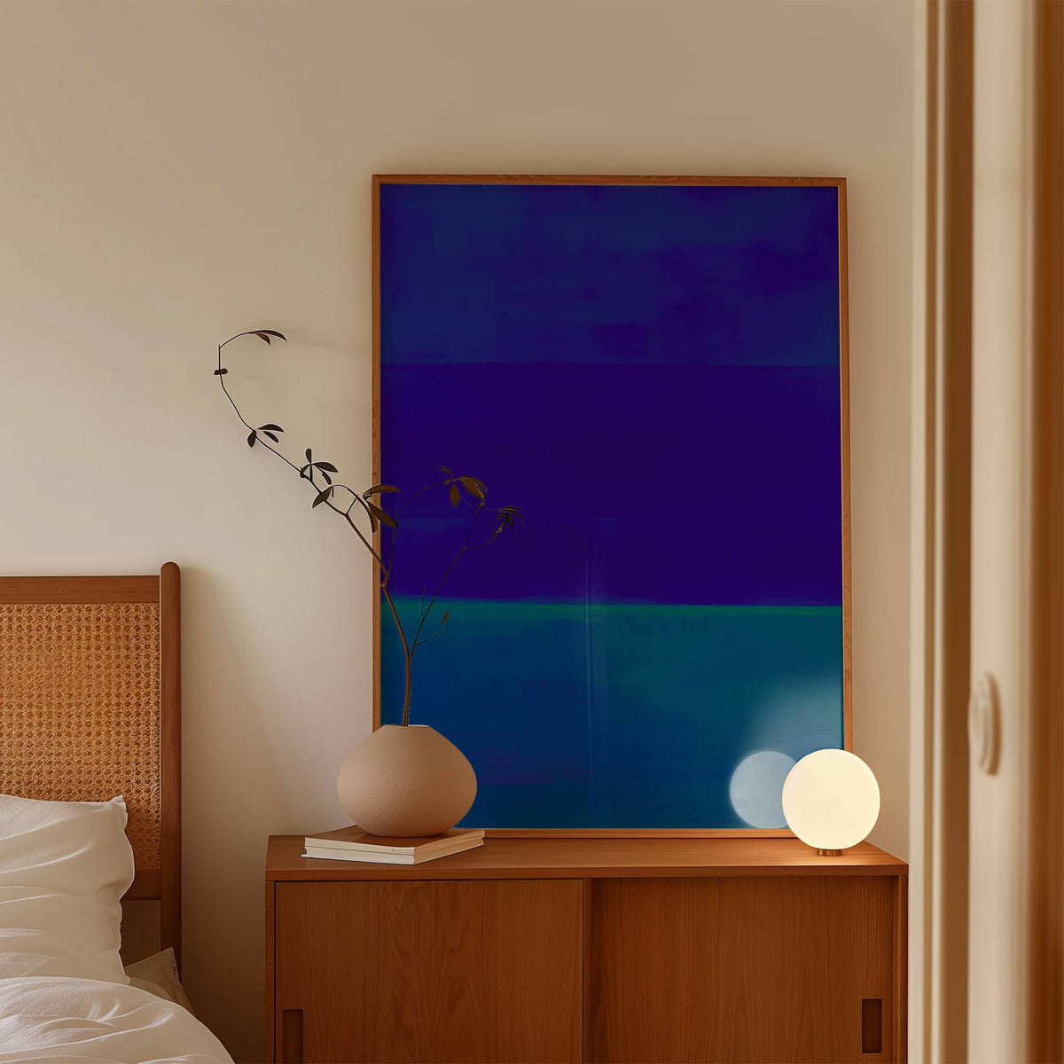 Pure Cobalt Abstract Print