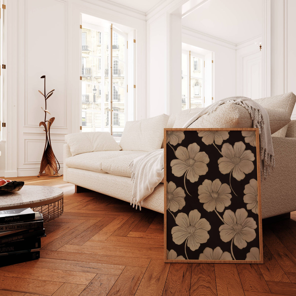 Ivory Repeat Textile Print
