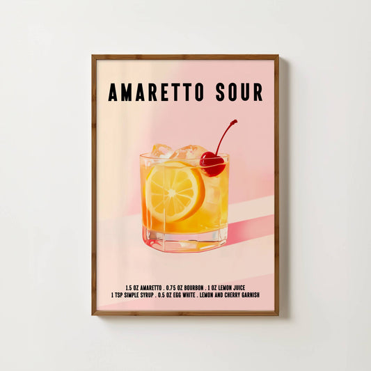 Amaretto Sour Cocktail Print