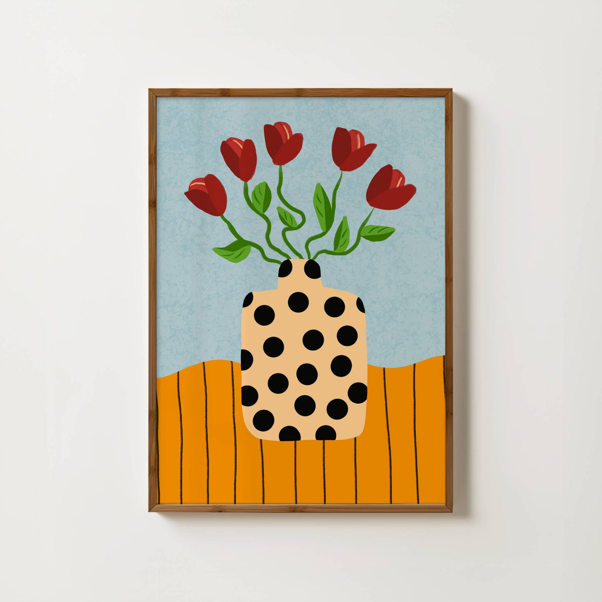 Colour Bloom No.8 : Red Tulip Polka Dot Print