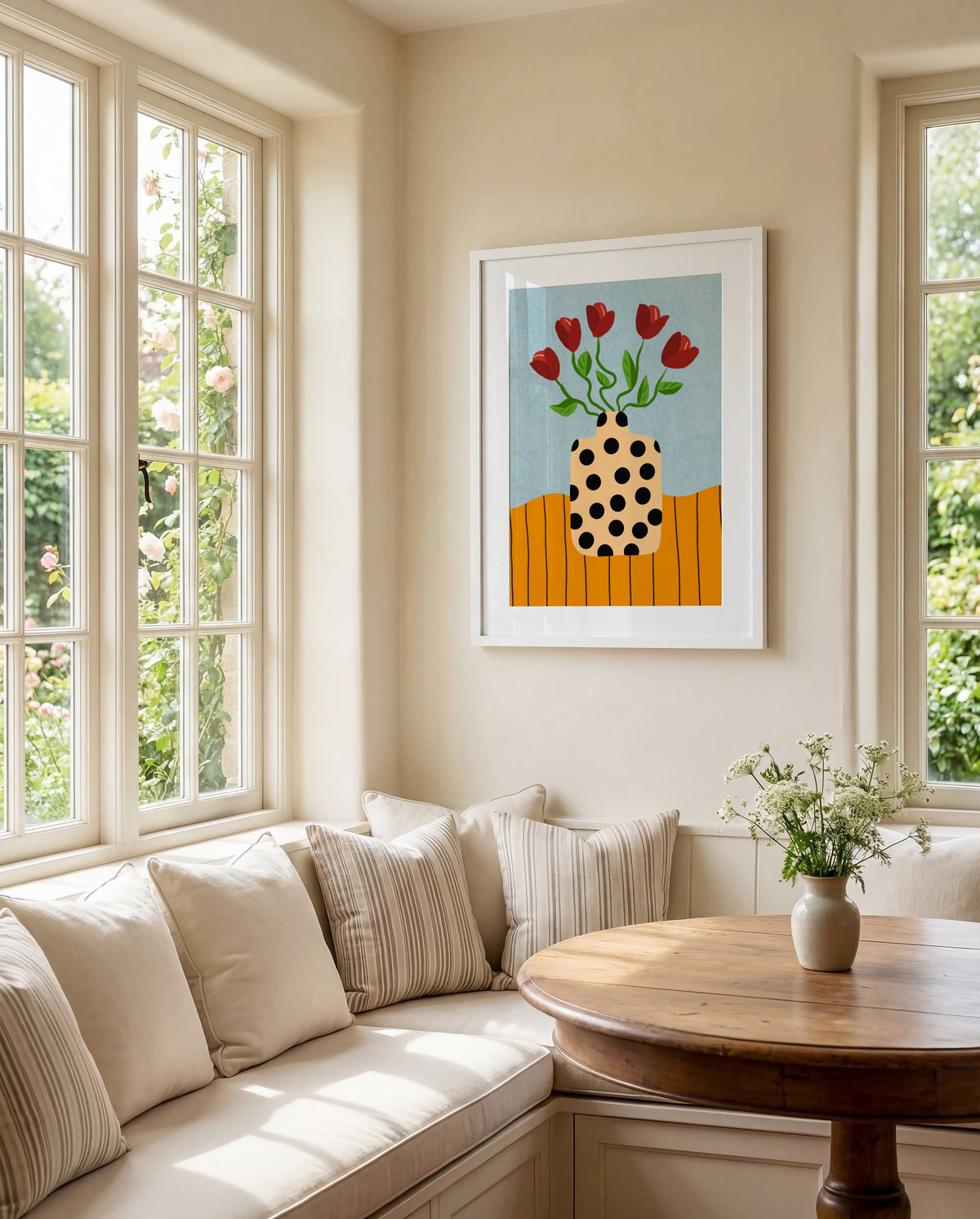 Colour Bloom No.8 : Red Tulip Polka Dot Print