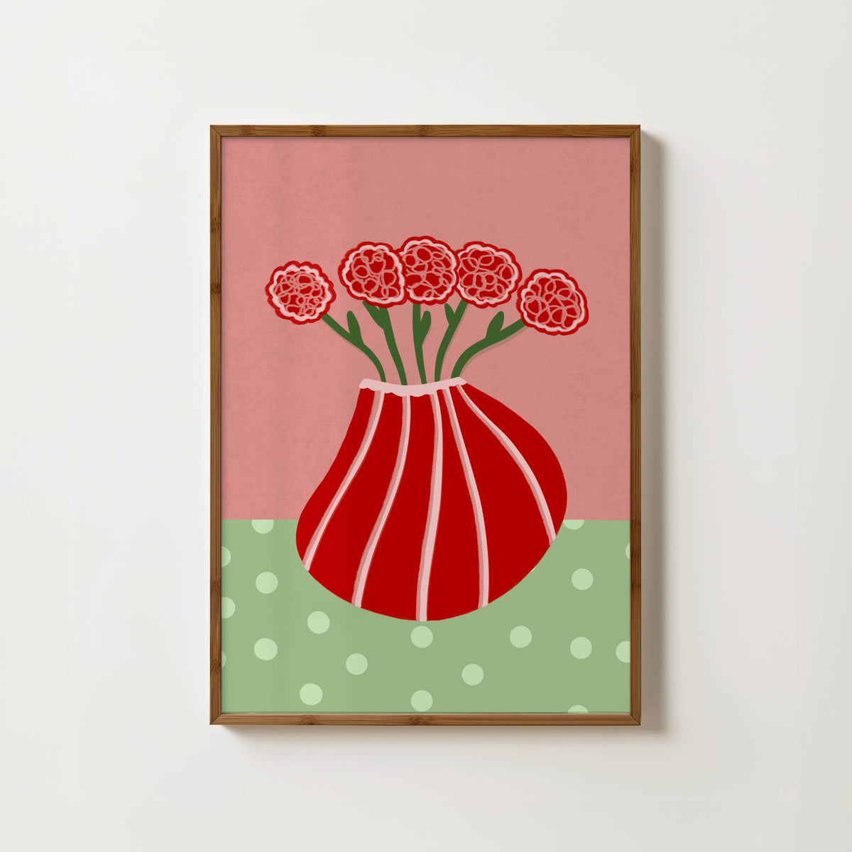 Colour Bloom No.12 : Scarlett Doodle Stem Print