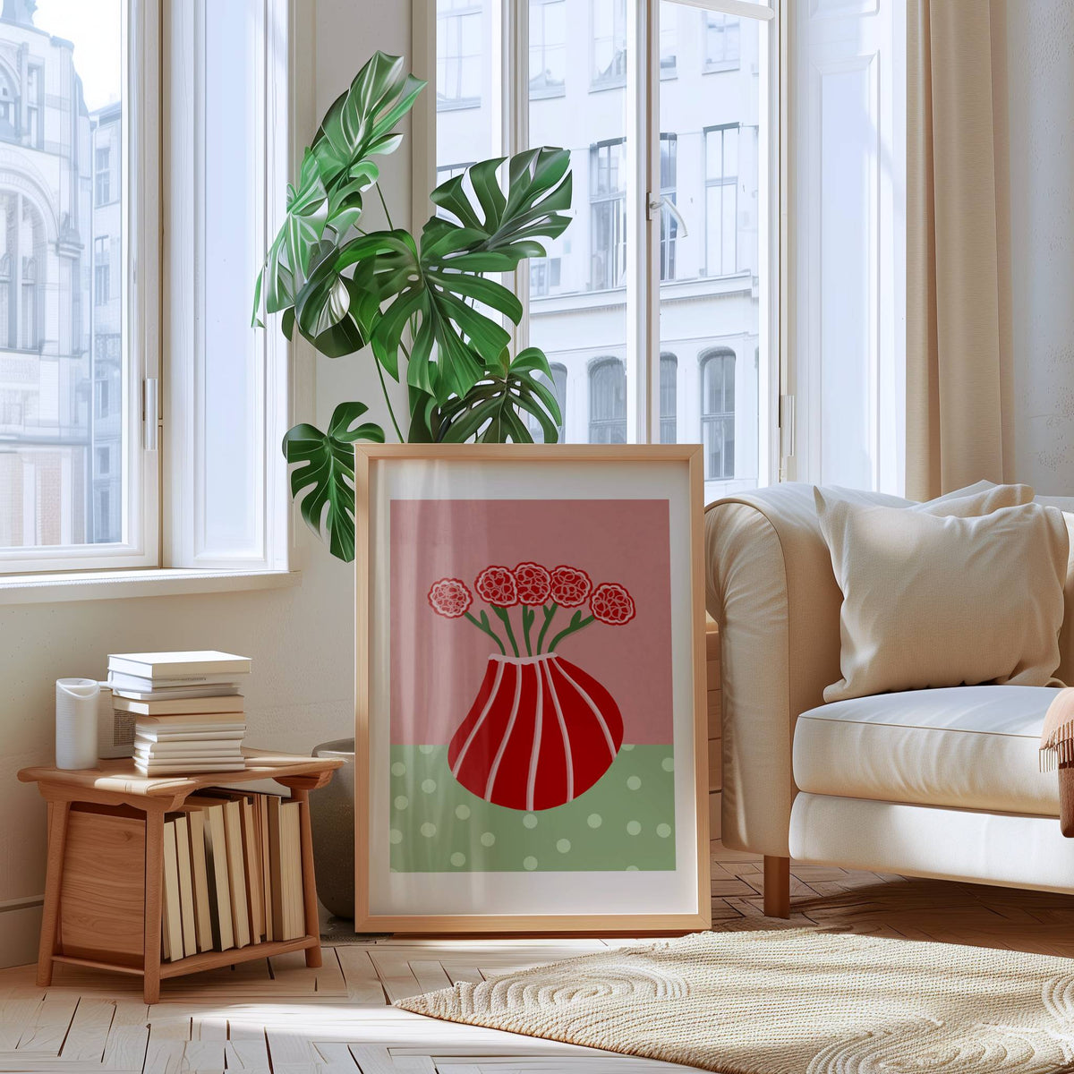 Colour Bloom No.12 : Scarlett Doodle Stem Print