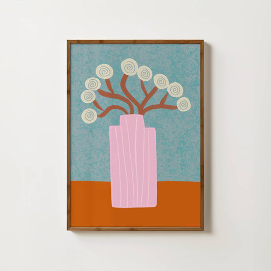 Colour Bloom No 2 : White Cotton Lollipop Print
