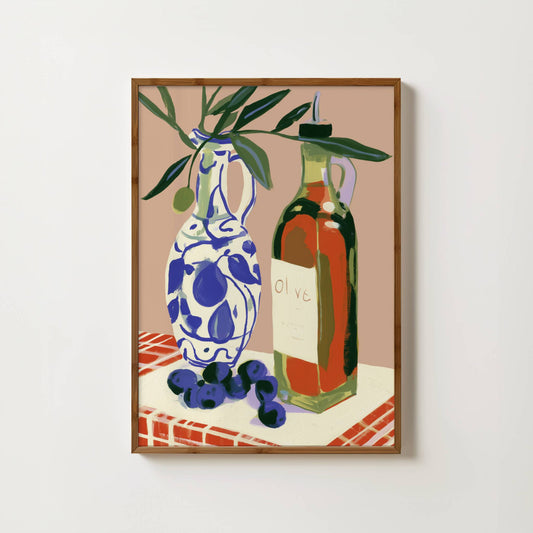 Olive Oil Still Life Print