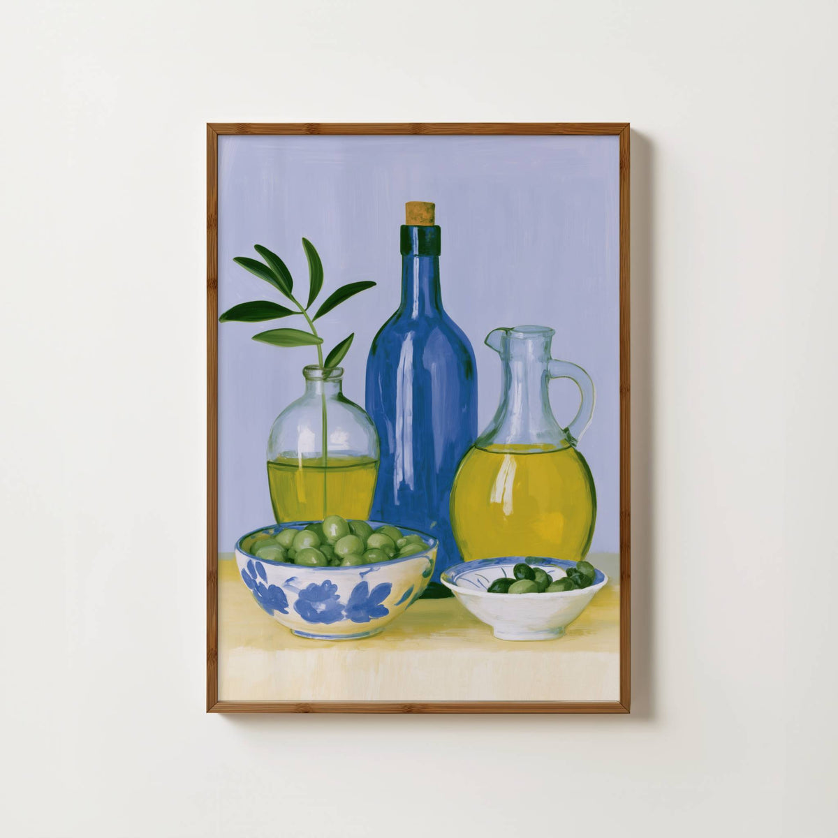 Olive Oils In Blue Print