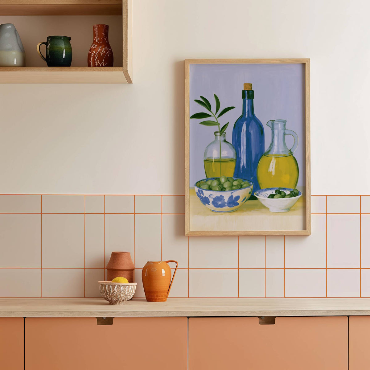 Olive Oils In Blue Print