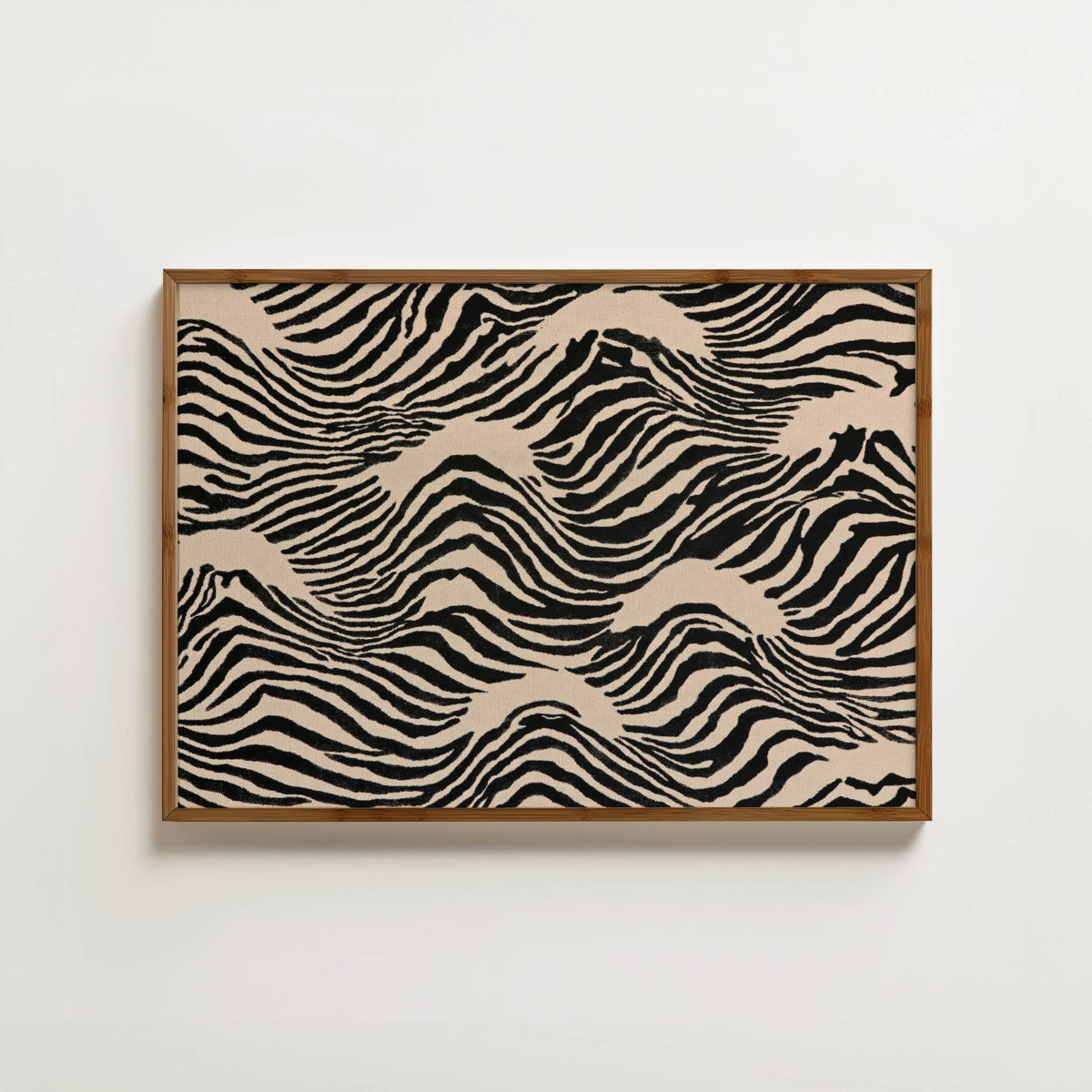 Monochrome Wave Textile Print